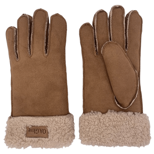 Faux shearling gloves