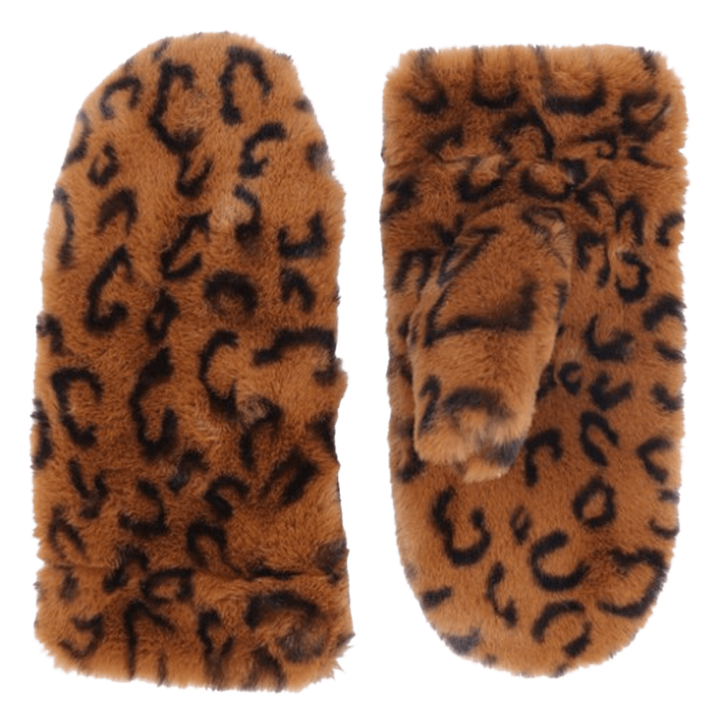 Leopard Faux Fur Mittens